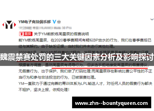 魏震禁赛处罚的三大关键因素分析及影响探讨 魏震禁赛处罚的三大关键因素分析及影响探讨